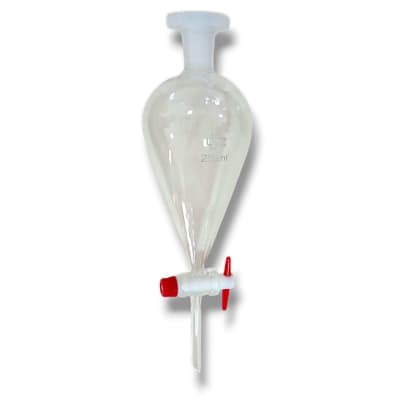 EMBUDO DE DECANTACION FORMA PERA 250 ML LLAVE TEFLON