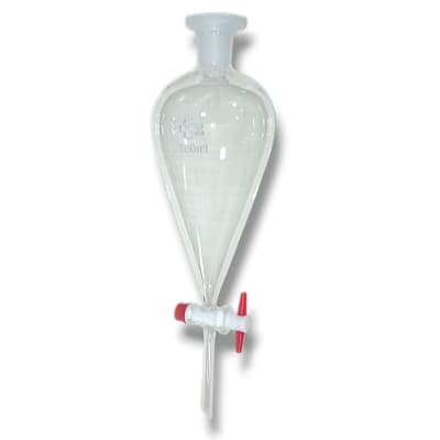 EMBUDO DE DECANTACION FORMA PERA 500 ML LLAVE TEFLON