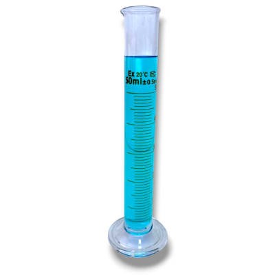 PROBETA DE VIDRIO 50 ML GRADUADA BASE REDONDA PRECISION +/- 0.5 ML