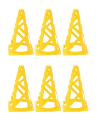 PACK DE 6 CONOS DE ENTRENAMIENTO CONTRA VIENTO 23 CM AMARILLO1