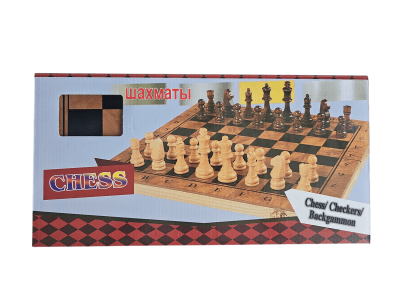 AJEDREZ CAJA MADERA 40X40 CM 3 JUEGOS EN 1