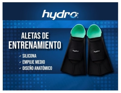 ALETAS DE NATACION DE SILICONA MARCA HYDRO COLOR NEGRO-CALIPSO