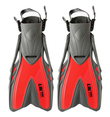 ALETAS DE NATACION AJUSTABLES UKTIME SPORT ROJO-GRIS1