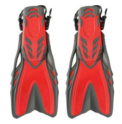 ALETAS DE NATACION AJUSTABLES UKTIME SPORT ROJO-GRIS