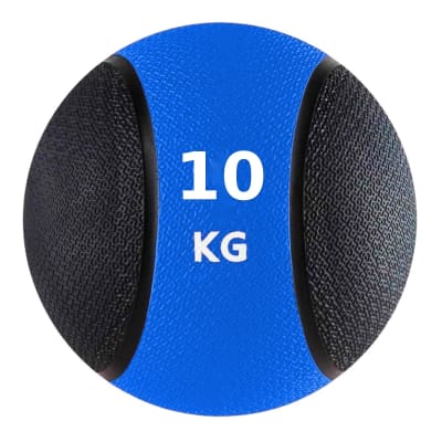 BALON MEDICINAL DE GOMA CON REBOTE 10 KILOS NEGRO-AZUL1