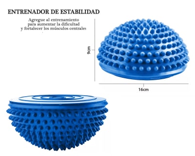 PACK 2 BALONES MINI BOSU ERIZO 16 CM DIAMETRO COLOR AZUL