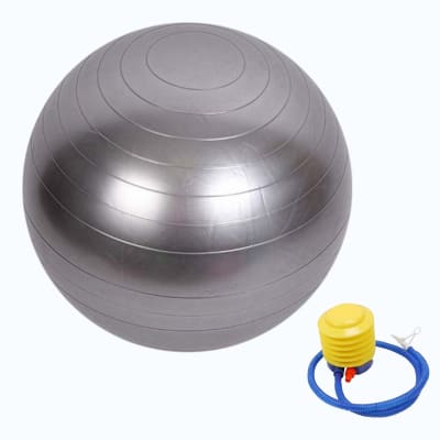 BALON PILATES 75 CM CON INFLADOR COLOR AZUL