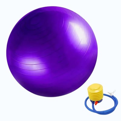 BALON PILATES 45 CM CON INFLADOR COLOR GRIS