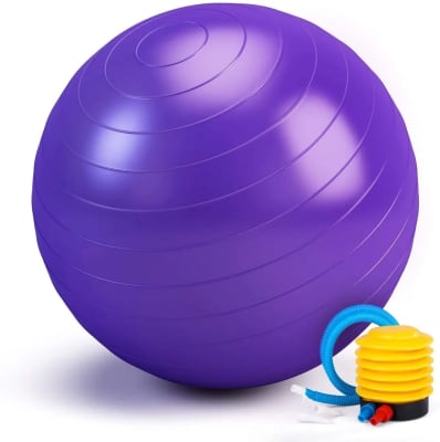 BALON PILATES 45 CM CON INFLADOR COLOR GRIS