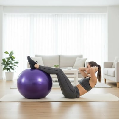 BALON PILATES 45 CM CON INFLADOR COLOR GRIS