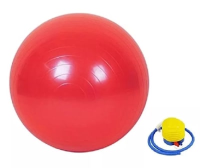 BALON PILATES 85 CM CON INFLADOR COLOR ROJO1