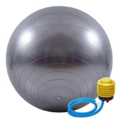 BALON PILATES 65 CM CON INFLADOR GRIS1
