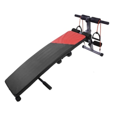 BANCA DE ABDOMINALES CON MANCUERNAS Y TUBOS MODELO B202D1