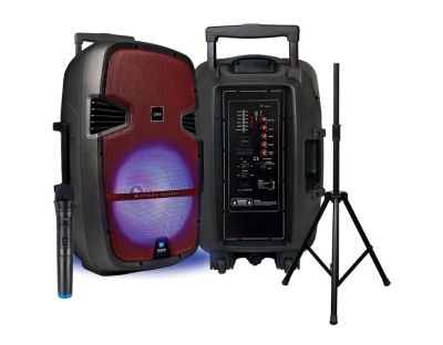 CAJA ACUSTICA 15 PULGADAS MICRÓFONO CON ATRIL1