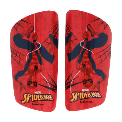 CANILLERA DE FUTBOL LICENCIA MARVEL SPIDERMAN COLOR ROJO TALLA S