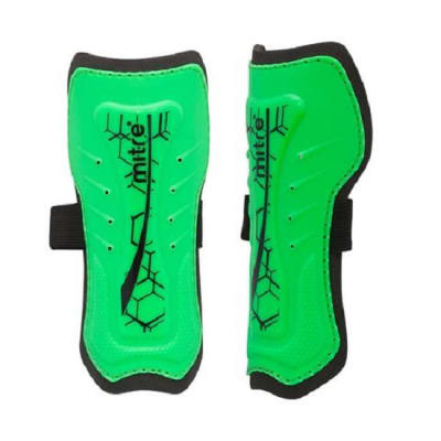 CANILLERA DE FUTBOL MITRE MODELO LEAGUE VERDE FLUOR TALLA M1