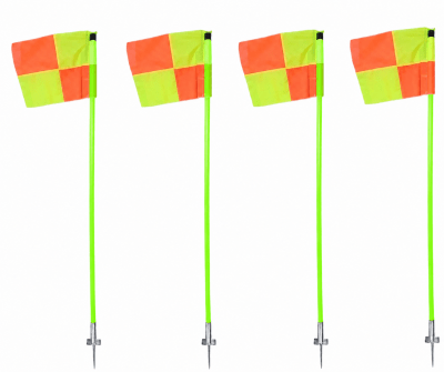 PACK DE 4 BANDERINES DE CORNER POSTE COLOR VERDE CON BANDERA1
