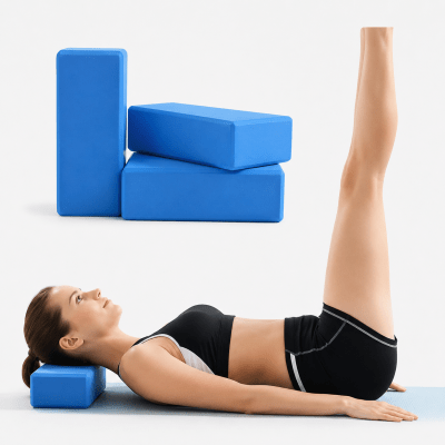 PACK 3 UNIDADES DE LADRILLOS DE YOGA GOMA EVA COLOR AZUL