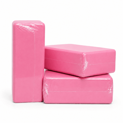 PACK 3 UNIDADES DE LADRILLOS DE YOGA GOMA EVA COLOR ROSADO1