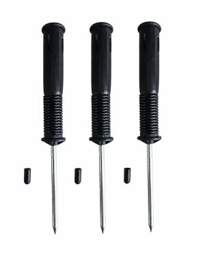 PACK 3 ESTACAS METALICAS CON RESORTE PARA USO CON POSTE DE 25 MM