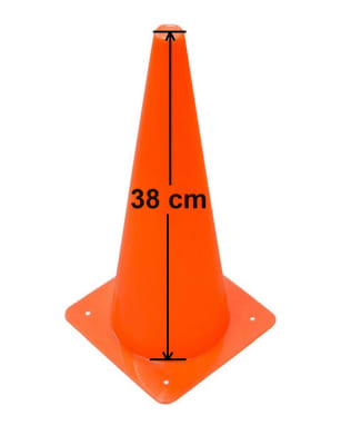 PACK DE 6 CONOS DE ENTRENAMIENTO 38 CM ALTURA NARANJA