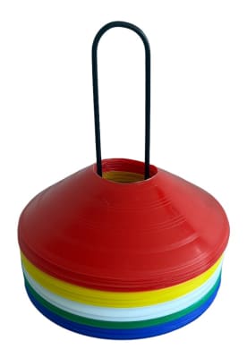 SET DE 50 CONOS TIPO LENTEJAS CON TOMADOR METALICO 5 COLORES1