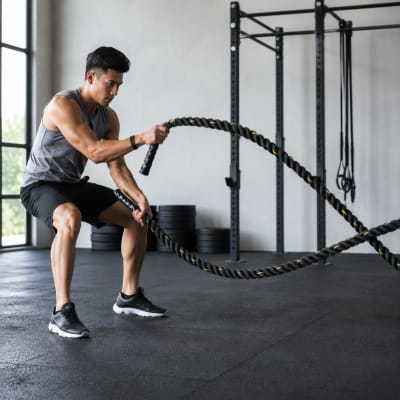 CUERDA ENTRENAMIENTO FUNCIONAL CON MANGOS 50 MM X 10 METROS