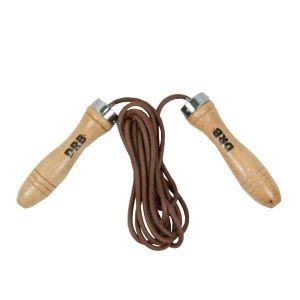 CUERDA DE SALTO DRB CABLE DE CUERO MANGO MADERA 2,75 MTS1
