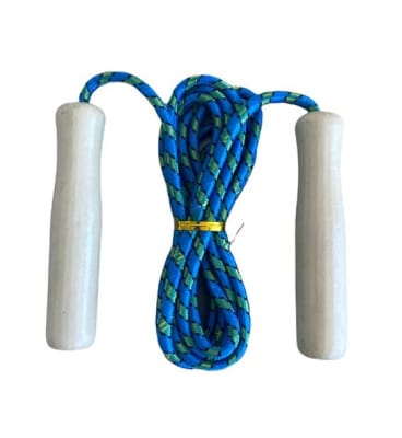 SET DE 10 CUERDAS DE SALTO NYLON Y MANGO MADERA AZUL-VERDE SET DE 10 CUERDAS DE SALTO NYLON Y MANGO MADERA AZUL-VERDE