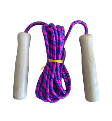 SET DE 10 CUERDAS DE SALTO NYLON Y MANGO MADERA FUCSIA-AZUL SET DE 10 CUERDAS DE SALTO NYLON Y MANGO MADERA FUCSIA-AZUL