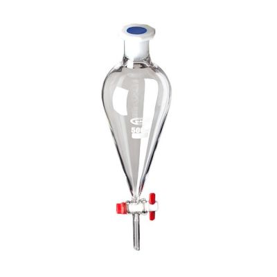 EMBUDO DE DECANTACION O SEPARACION FORMA PERA 500 ML LLAVE TEFLON TAPA VIDRIO1