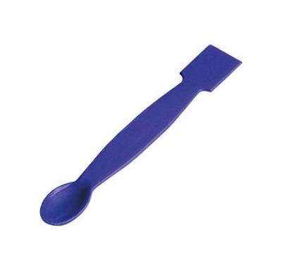 ESPATULA DE POLIPROPILENO AZUL 18 CM LADO PLANO Y CUCHARA1