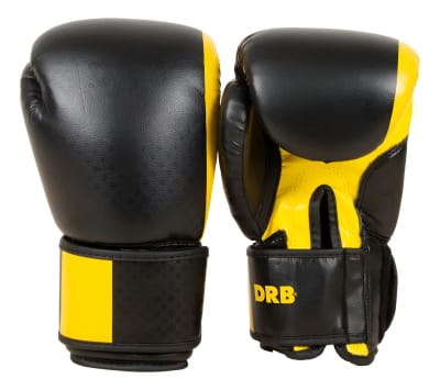 GUANTE DE BOX DRB MODELO CLASICO COLOR AMARILLO-NEGRO