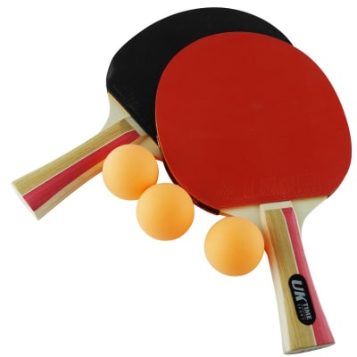 SET DE 2 PALETAS Y 3 PELOTAS DE PING PONG 2 ESTRELLAS UKTIME MATCH