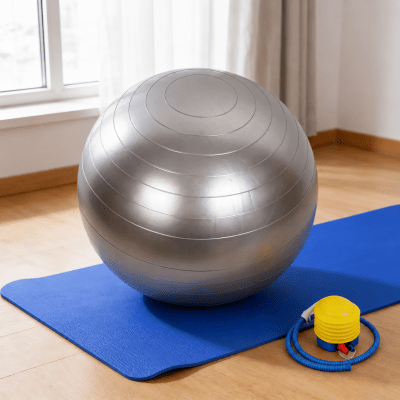 KIT DE ENTRENAMIENTO MAT DE YOGA 10 MM + BALON PILATES 75 CM GRIS1