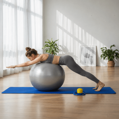 KIT DE ENTRENAMIENTO MAT DE YOGA 10 MM + BALON PILATES 75 CM GRIS