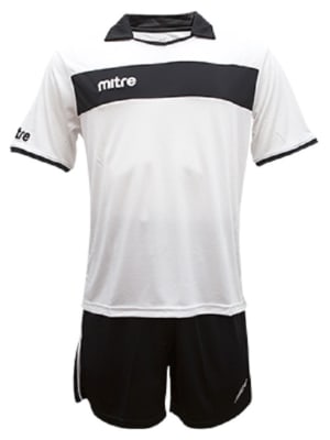 UNIFORME DE FUTBOL MITRE MODELO LONDON TALLA 12 COLOR BLANCO-NEGRO1