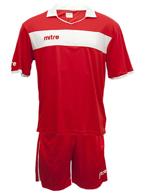 UNIFORME DE FUTBOL MITRE LONDON COLOR ROJO-BLANCO