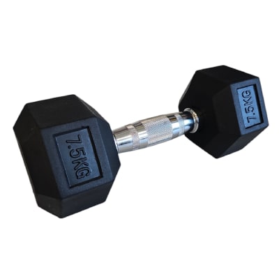 MANCUERNA HEXAGONAL FIERRO MANGO CROMADO 7.5 KG UNIDAD