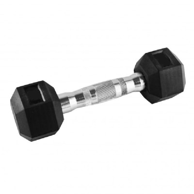 MANCUERNA HEXAGONAL FIERRO MANGO CROMADO 3 KG UNIDAD