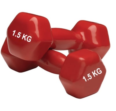 PAR DE MANCUERNAS 1,5 KILOS CUBIERTA VINILO PAR DE MANCUERNAS 1,5 KILOS CUBIERTA VINILO