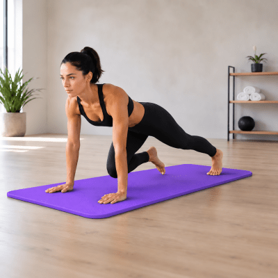 MAT DE YOGA DE 15 MM ESPUMA NBR GRUESA CON BOLSO MORADO
