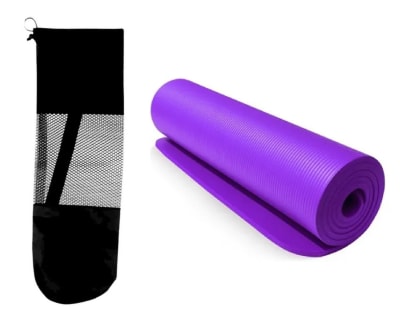 MAT DE YOGA DE 20 MM ESPUMA NBR EXTRA GRUESA CON BOLSO MORADO1