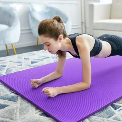 MAT DE YOGA DE 20 MM ESPUMA NBR EXTRA GRUESA CON BOLSO MORADO