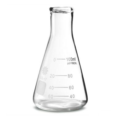 ERLENMEYER GRADUADO  DE 100 ML BOCA DE 20 MM VIDRIO BOROSILICATO1