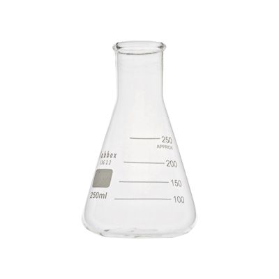ERLENMEYER GRADUADO DE 250 ML BOCA DE 30 MM VIDRIO BOROSILICATO1