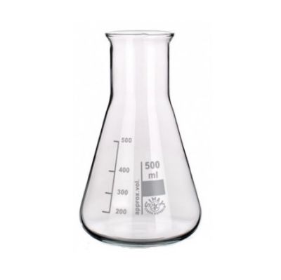 ERLENMEYER GRADUADO DE 500 ML BOCA DE 30 MM VIDRIO BOROSILICATO1