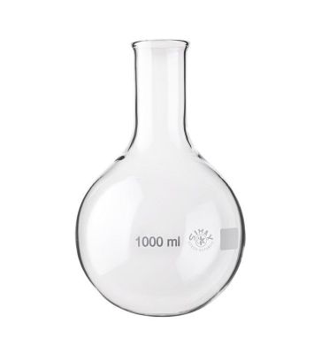 MATRAZ FONDO PLANO 1000 ML VIDRIO BOROSILICATO 3.3