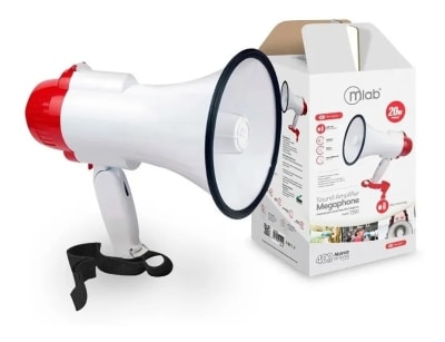 MEGAFONO MLAB 20W SIRENA GRABA VOZ USB RECARGABLE1