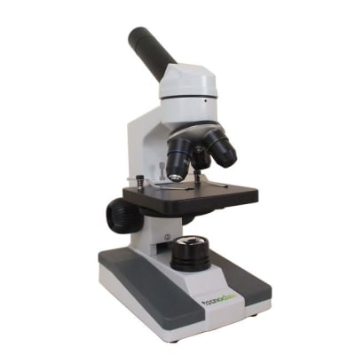 MICROSCOPIO MONOCULAR CON 3 OBJETIVOS LUZ LED1